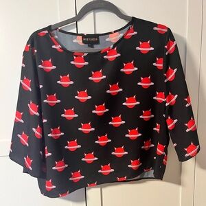 HAYLEY ELSAESSER Cropped Blouse Pop Print